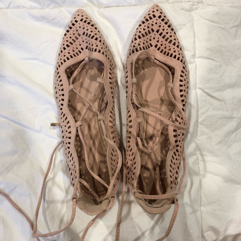 Topshop laser-cut light pink ballet flats!